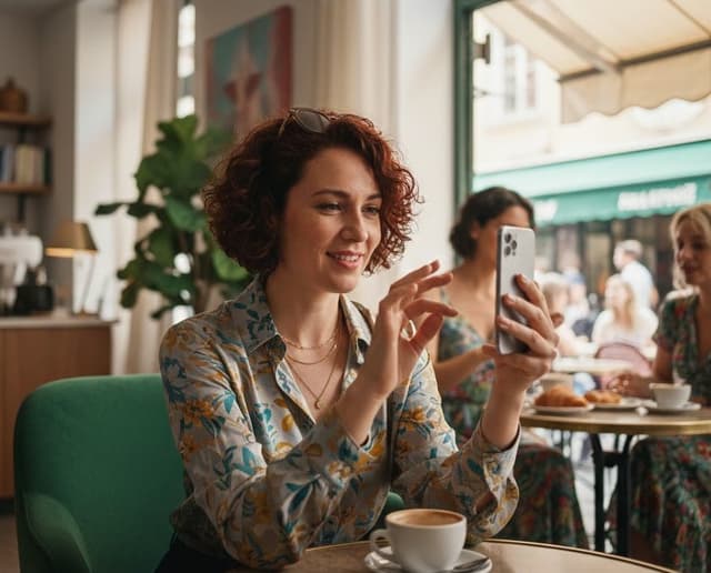 Mulher usando celular