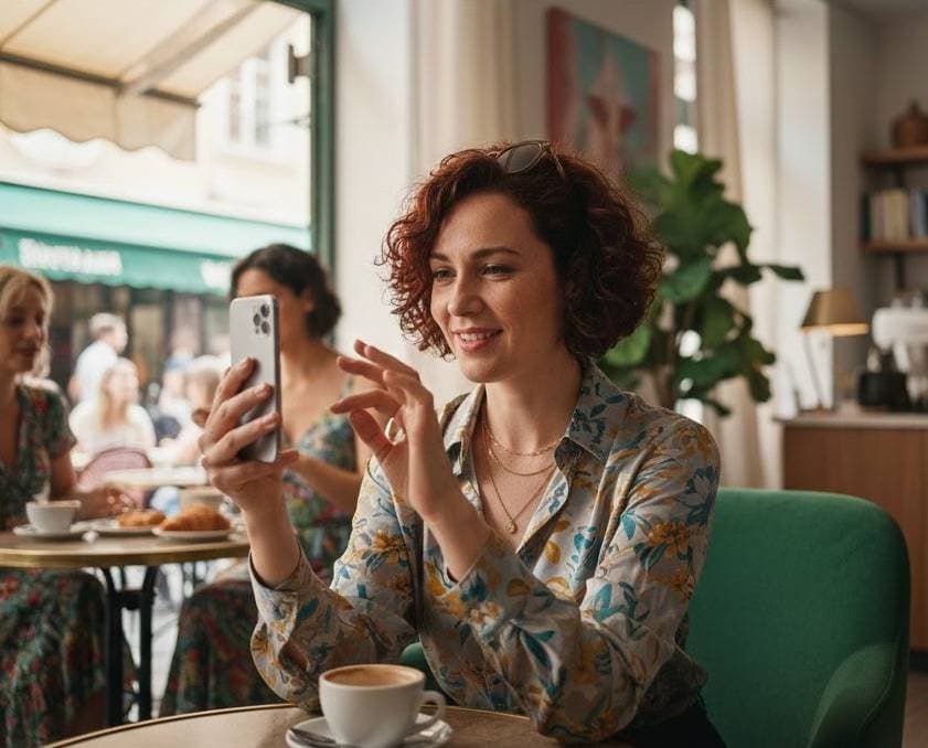 Mulher usando celular